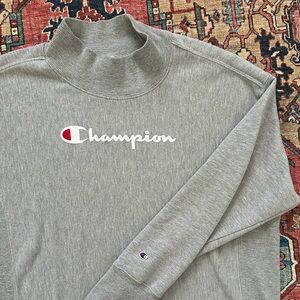 90s Champion Gray Reverse Weave Mockneck Sweatshirt Men’s 2XL
